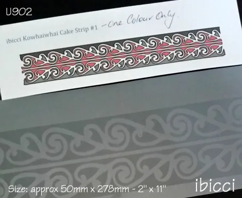 Maori Kowhaiwhai Waves Cake Mesh Stencil - 1 part